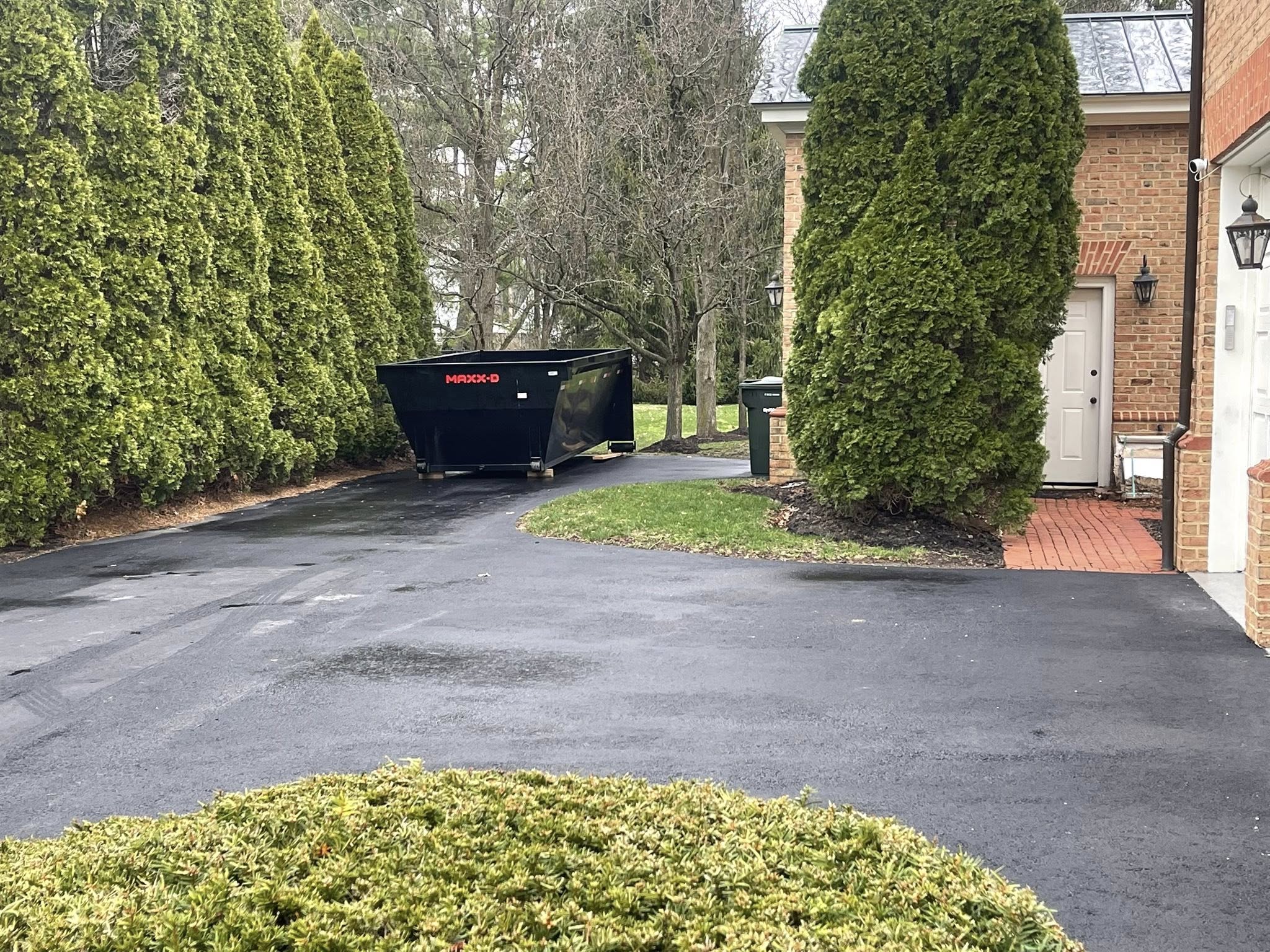 Commercial dumpster rental at a Sunbury, OH business lot