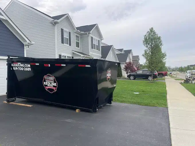 Construction dumpster rental on a New Albany, OH job site